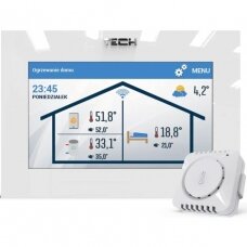 Programuojamas, internetu valdomas, OpenTherm temperatūros reguliatorius TECH Controllers EU-2801 WiFi, baltas