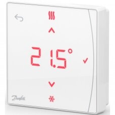 Bevielis, virštinkinis patalpos termostatas Danfoss Icon2 RT su infraraudonųjų spindulių grindų temperatūros jutikliu, maitinamas baterijomis