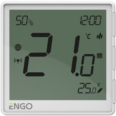 Programuojamas, internetu valdomas, potinkinis, "ZigBee" temperatūros reguliatorius ENGO Controls EONE230W, 230 V 2