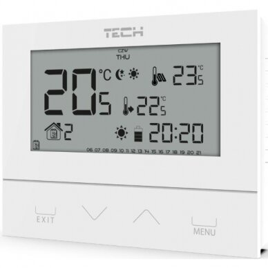 Bevielis, programuojamas temperatūros reguliatorius TECH Controllers EU-292 v2, baltas 3