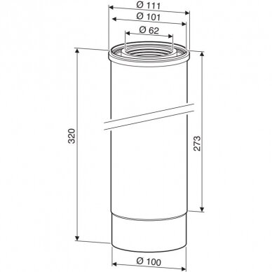 Bosch FC-CO60 slankiojanti jungtis Ø60/100 mm, L-320 mm 2