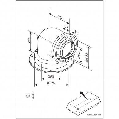 Bosch FC-CA60-87 adapteris su alkūne Ø60/100 mm, 87° 2