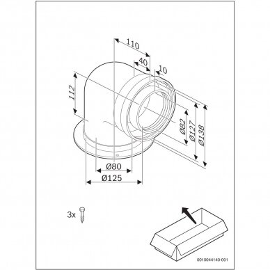 Bosch FC-CA80-87 adapteris su alkūne Ø80/125 mm, 87° 2