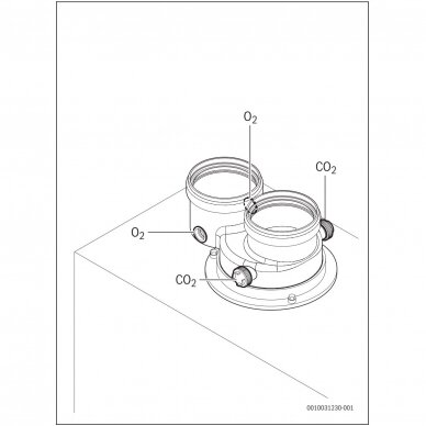 Bosch FC-CA80 katilo adapteris atskiram degimo produktų šalinimo ir oro padavimo vamzdžių prijungimui Ø80/80 5