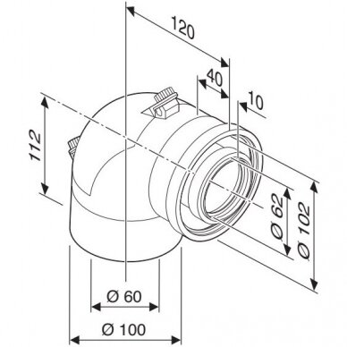 Bosch FC-CER60-87 pravala su alkūne Ø60/100 mm, 87° 2