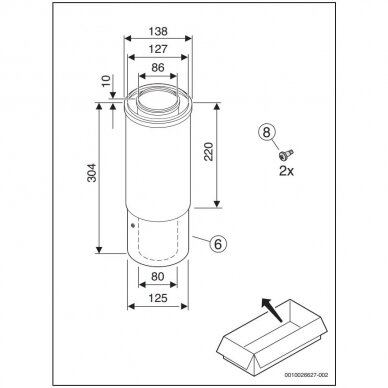 Bosch FC-CO80 slankiojanti jungtis Ø80/125 mm, L-304 mm 2