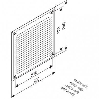 Bosch FC-O80 grotelės 230x240 mm 2