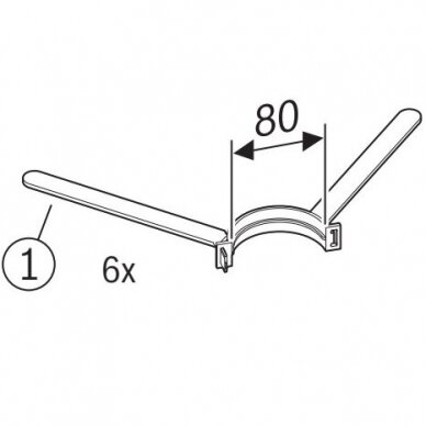 Bosch FC-O80 vamzdžio tvirtinimai šachtoje Ø80 mm, 3 vnt 2