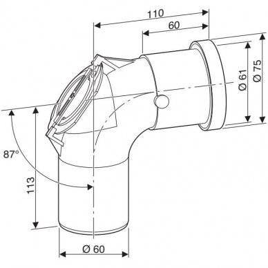 Bosch FC-SER60-87 pravala su alkūne Ø60 mm, 87° 2