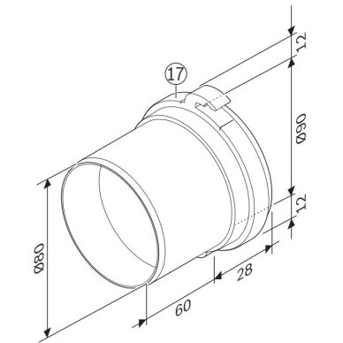 Bosch FC-O80 perėjimas, adapteris Ø80 mm 2