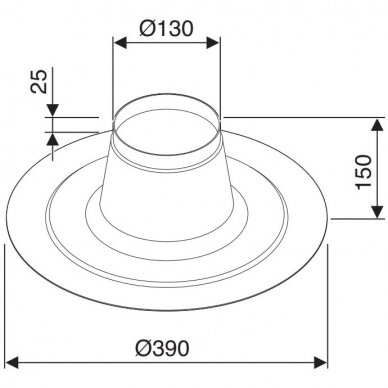 Bosch FC-O60_80 stogo išvestis Ø125 mm, L-150 mm, 0° 2