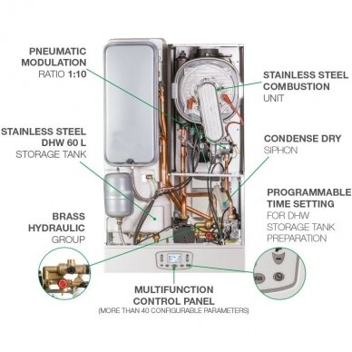 Dujinis kondensacinis katilas Italtherm Time Max 27 K, 26 kW (integruotas k.v. šildytuvas) 9