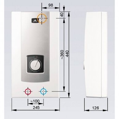 Elektrinis momentinis vandens šildytuvas Kospel PPH2-21 hydraulic 4