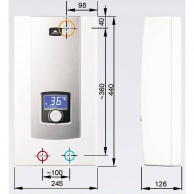 Elektrinis momentinis vandens šildytuvas Kospel PPE2-17/18/21/24 electronic LCD 3