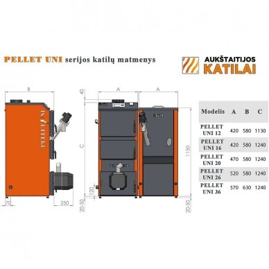 Granulinis katilas Aukštaitijos katilai PELLET UNI 16 (su 320 l bunkeriu) 4