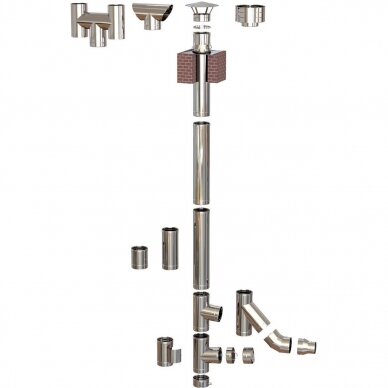 Nerūdijančio plieno dūmtraukio įdėklas SW DN 200 mm, L-0,25 m 3