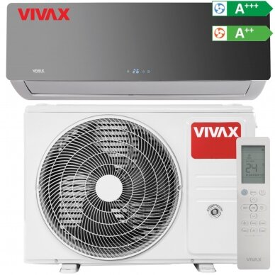 Oro kondicionierius VIVAX R+ Design ACP-12CH35AERI R32 Silver Mirror, 3,5/3,8 kW