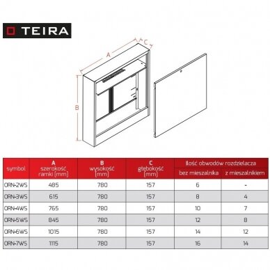 Virštinkinė kolektorinė spintelė Teira ORN-4WS 4