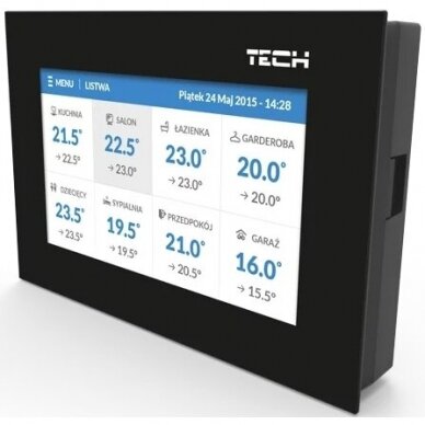 Programuojamas, internetu valdomas, potinkinis valdiklis TECH Controllers EU-16S WiFi, juodas 3