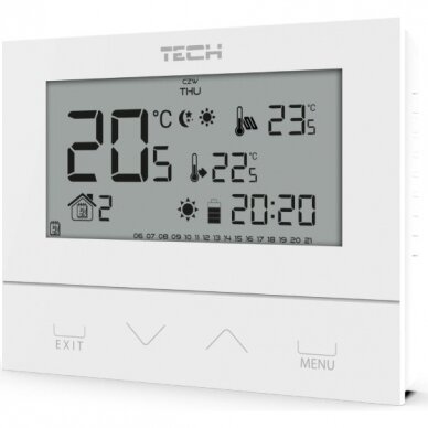 Programuojamas temperatūros reguliatorius TECH Controllers EU-292 v3, baltas 2