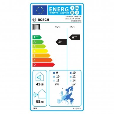 Šilumos siurblys oras-vanduo Bosch Compress 7000i AW, AWM 17 B + CS7001iAW 17 OR-T, 14,0 kW 2