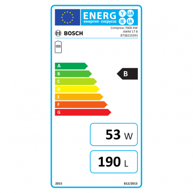 Šilumos siurblys oras-vanduo Bosch Compress 7000i AW, AWM 17 B + CS7001iAW 17 OR-T, 14,0 kW 3