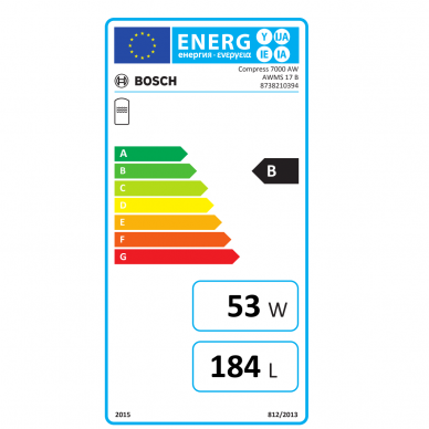 Šilumos siurblys oras-vanduo Bosch Compress 7000i AW, AWMS 17 B + CS7001iAW 17 OR-T, 14,0 kW 3