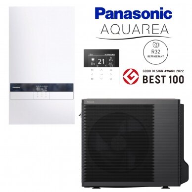 Šilumos siurblys oras-vanduo Panasonic Aquarea High Performance Bi-bloc K Generation KIT-WC09K3E5, 9,0 kW